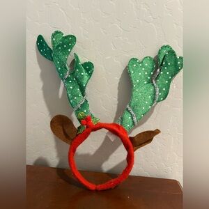 Festive Green Reindeer Antler Headband
